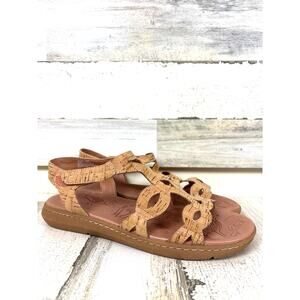 BareTraps Womens 10 Tan Cork Quillian Strappy Platform Casual Beach Sandals NEW